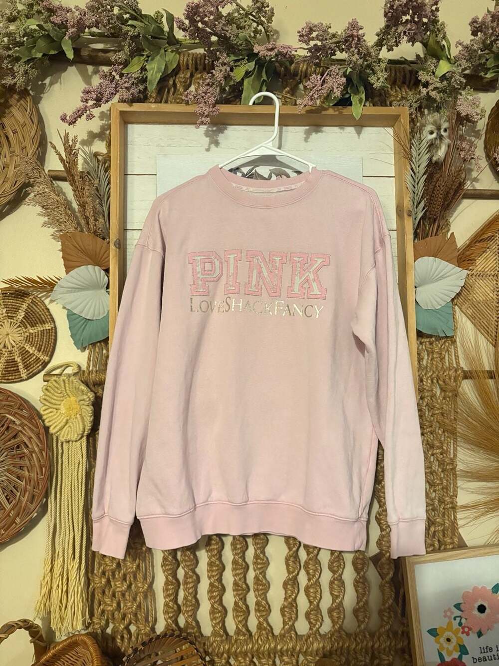 Victoria's Secret PINK x LoveShackFancy Oversized Crewneck Sweatshirt